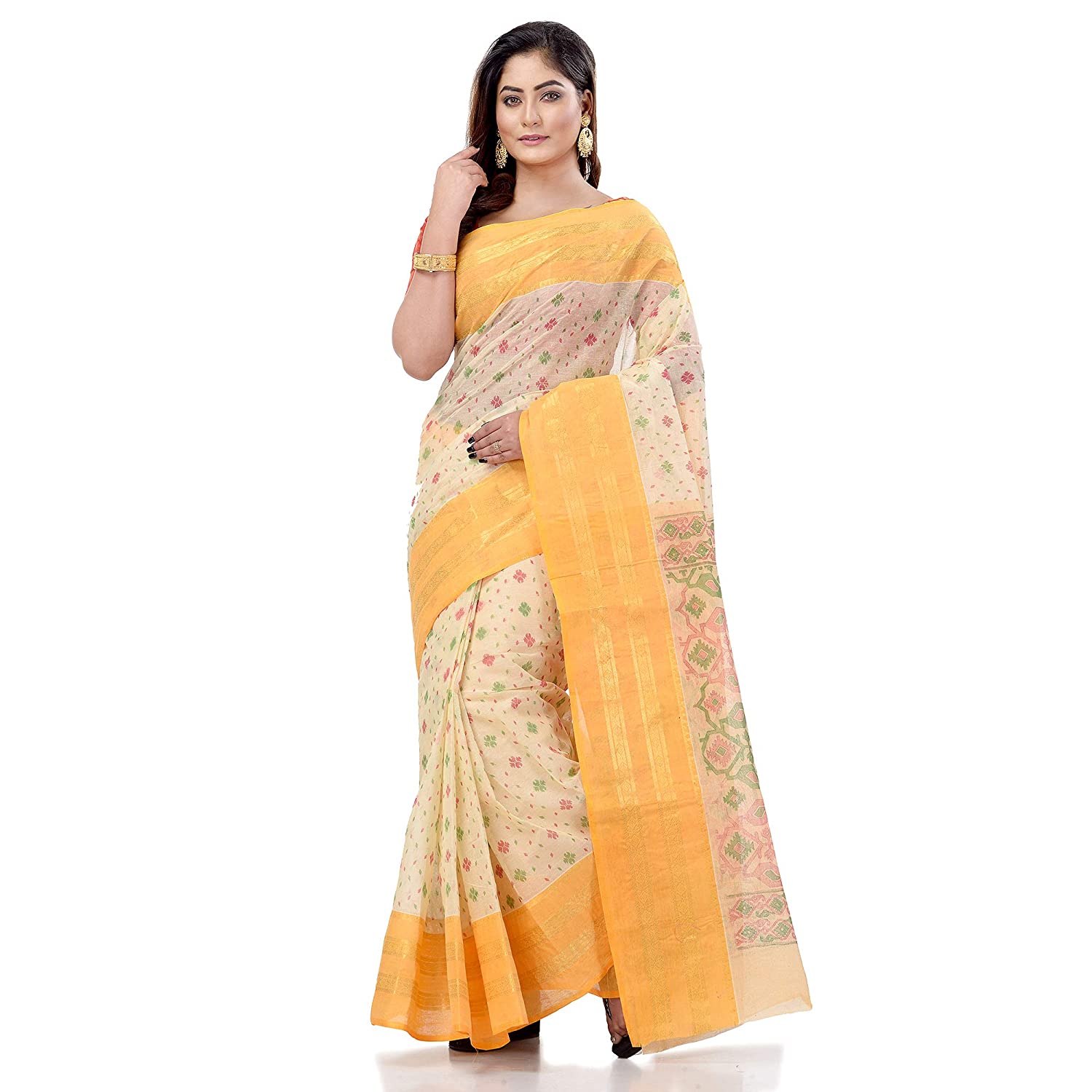Desh Bidesh Women's Tant Cotton Saree Without Blouse Piece - Distacart