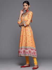 Thumbnail for Biba Women Floral Print Anarkali Kurta with Churidar & Dupatta - Distacart