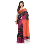 Thumbnail for Desh Bidesh Women's Traditional Bengali Bengamuri Pure Handloom Cotton Saree With Blouse Piece - Distacart