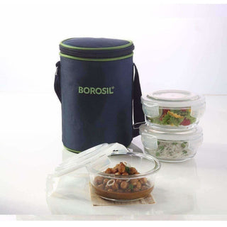 Microwavable Containers with Lunch Bag, 400ml, Set of 3 - Distacart