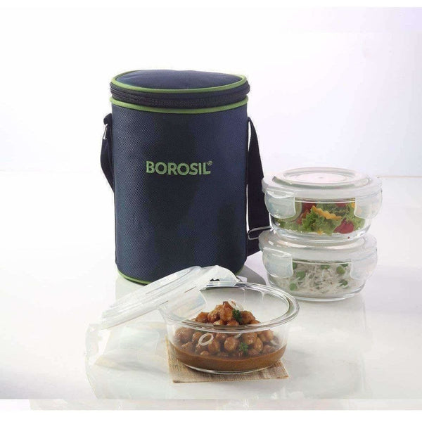 Microwavable Containers with Lunch Bag, 400ml, Set of 3 - Distacart