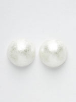 Thumbnail for NVR Women's White Color Circular Moon Stud Earrings - Distacart