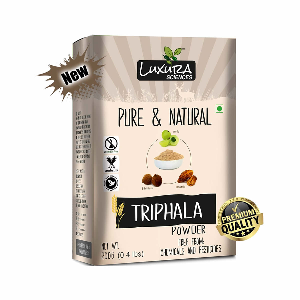 Luxura Sciences Organic Triphala Powder for Detoxification & Rejuvenation - Distacart