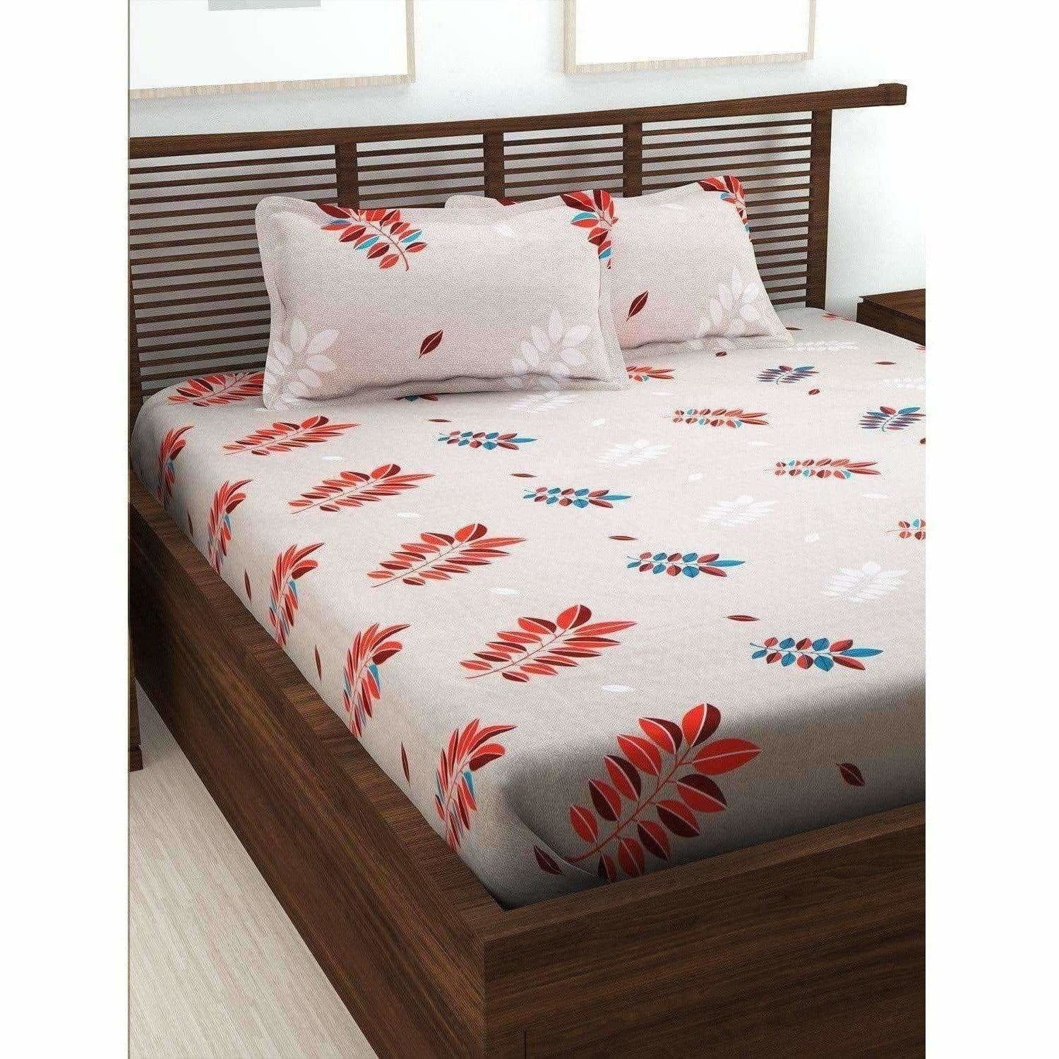 Cotton Double Bedsheet with 2 Pillow Covers - Distacart