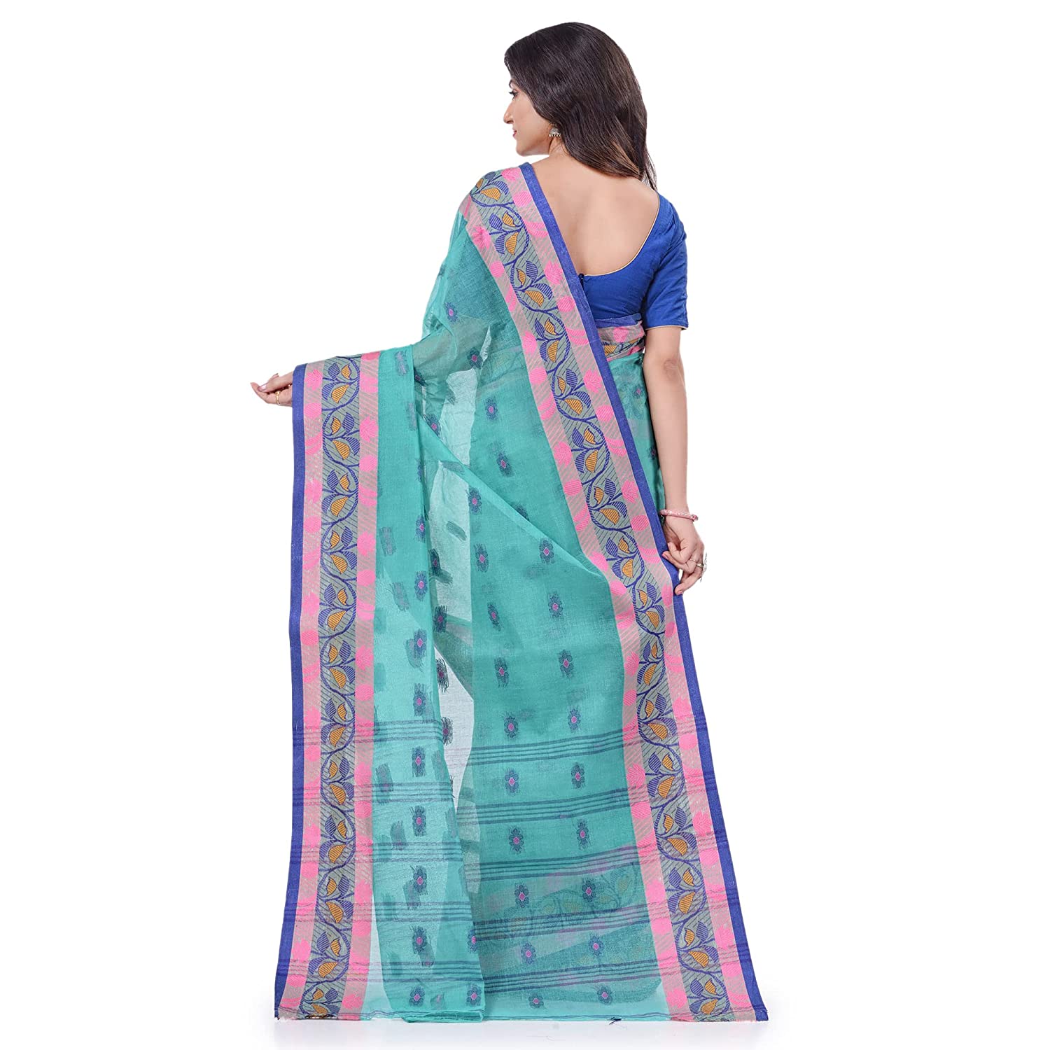 Desh Bidesh Women's Traditional Pure Handloom Cotton Saree Puspanjali Woven Designer Without Blouse Piece DBPUSPANJALI200722_F - Distacart