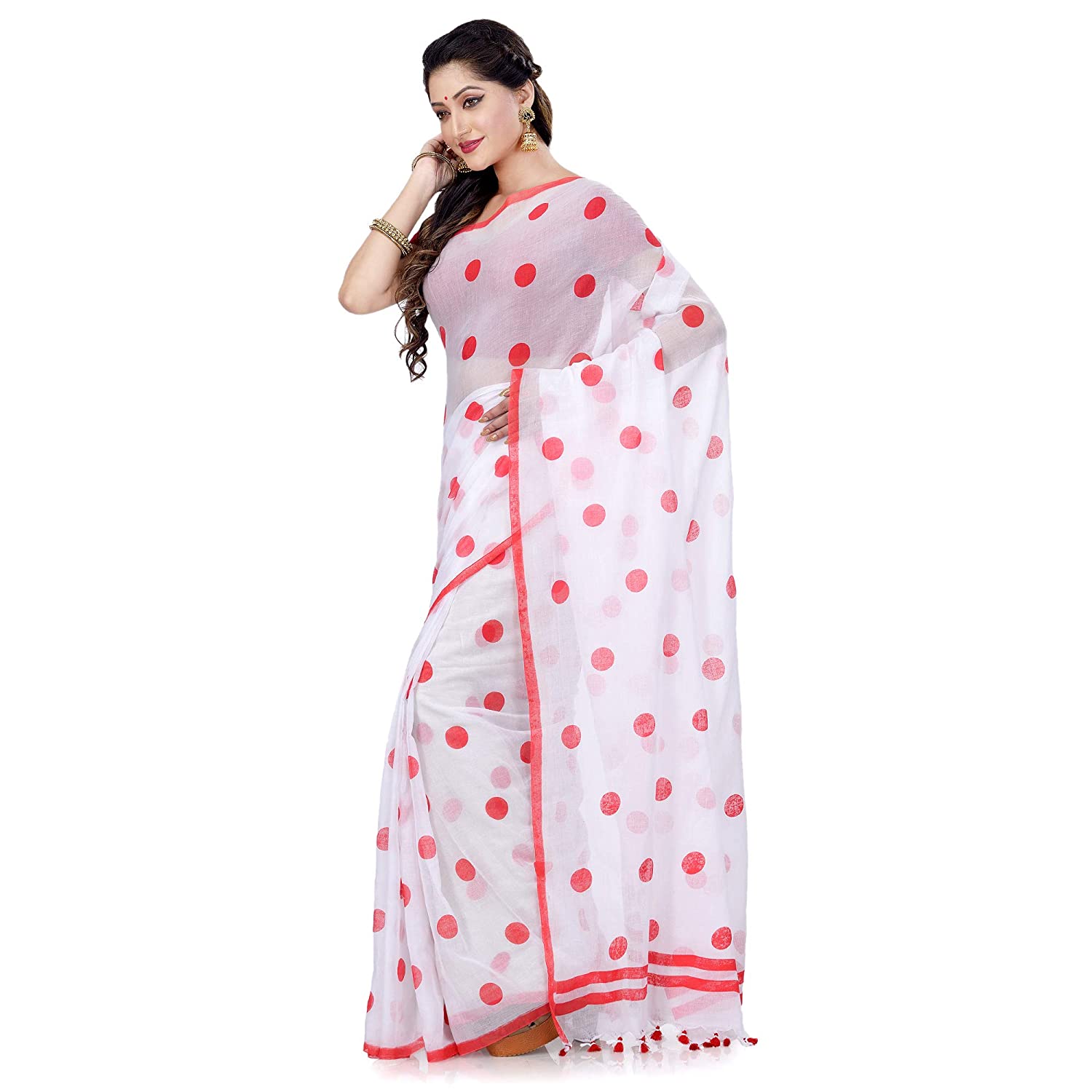 Desh Bidesh Women's Traditional Soft Mulmul Bengal Handloom Pure Cotton Saree - Distacart