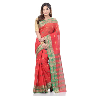 Desh Bidesh Bengal Cotton Women's Bengal Tant Woven Potrobinnas Design Pure Handloom Cotton Saree Without Blouse Piece - Distacart