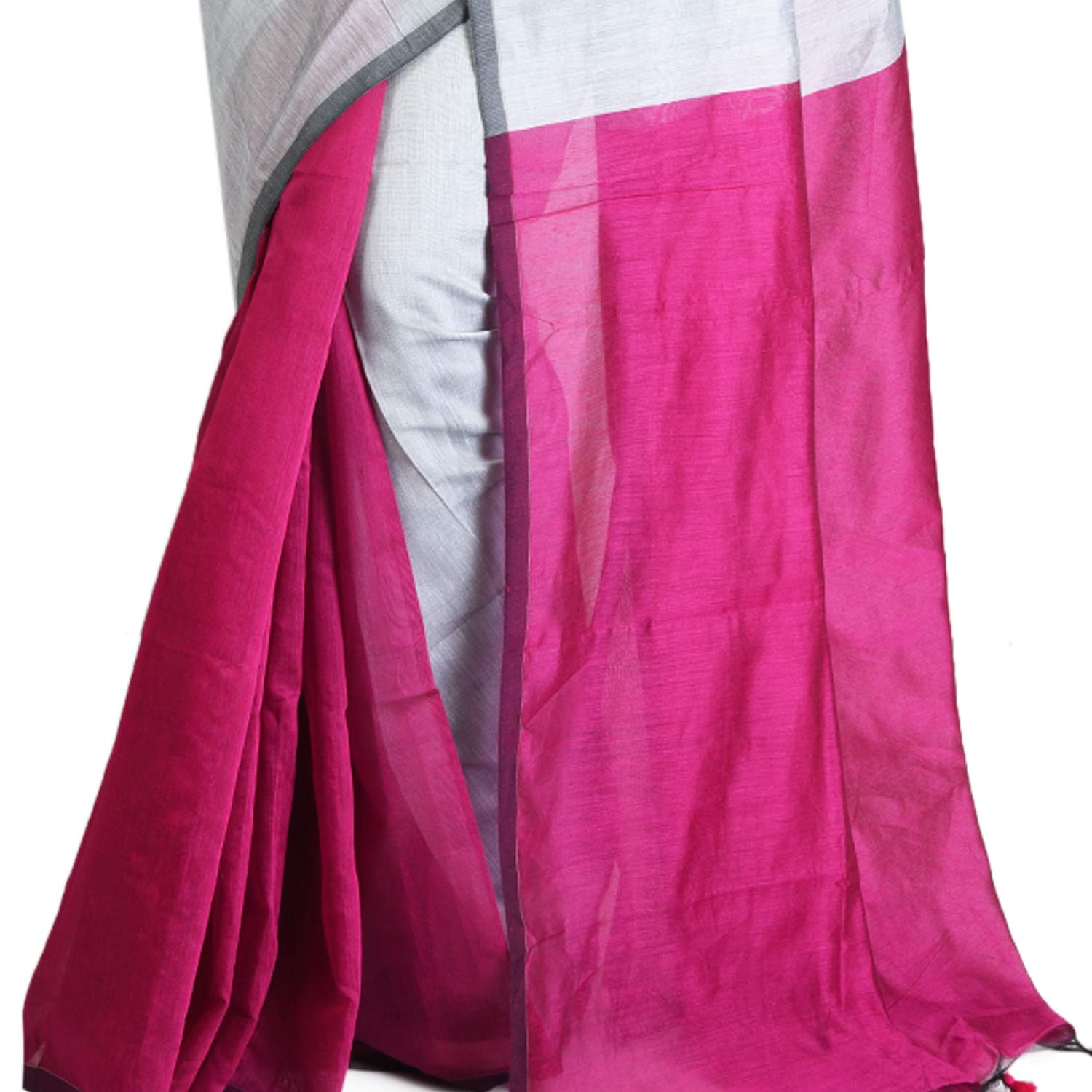 Desh Bidesh Women's Bengal Khadi Ghicha Handloom Cotton Silk Saree With Blouse Piece - Distacart