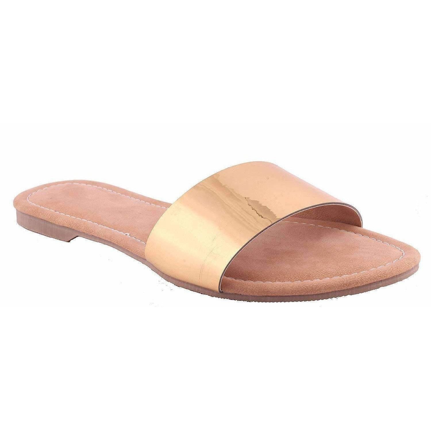 Buy Golden Strap Flats Ladies Slippers Girls Slippers at Best Price | Distacart