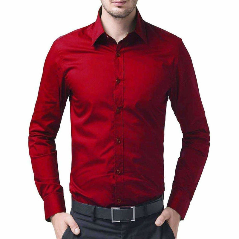 Men&#39;s Cotton Solid Full Sleeve Shirts - Distacart