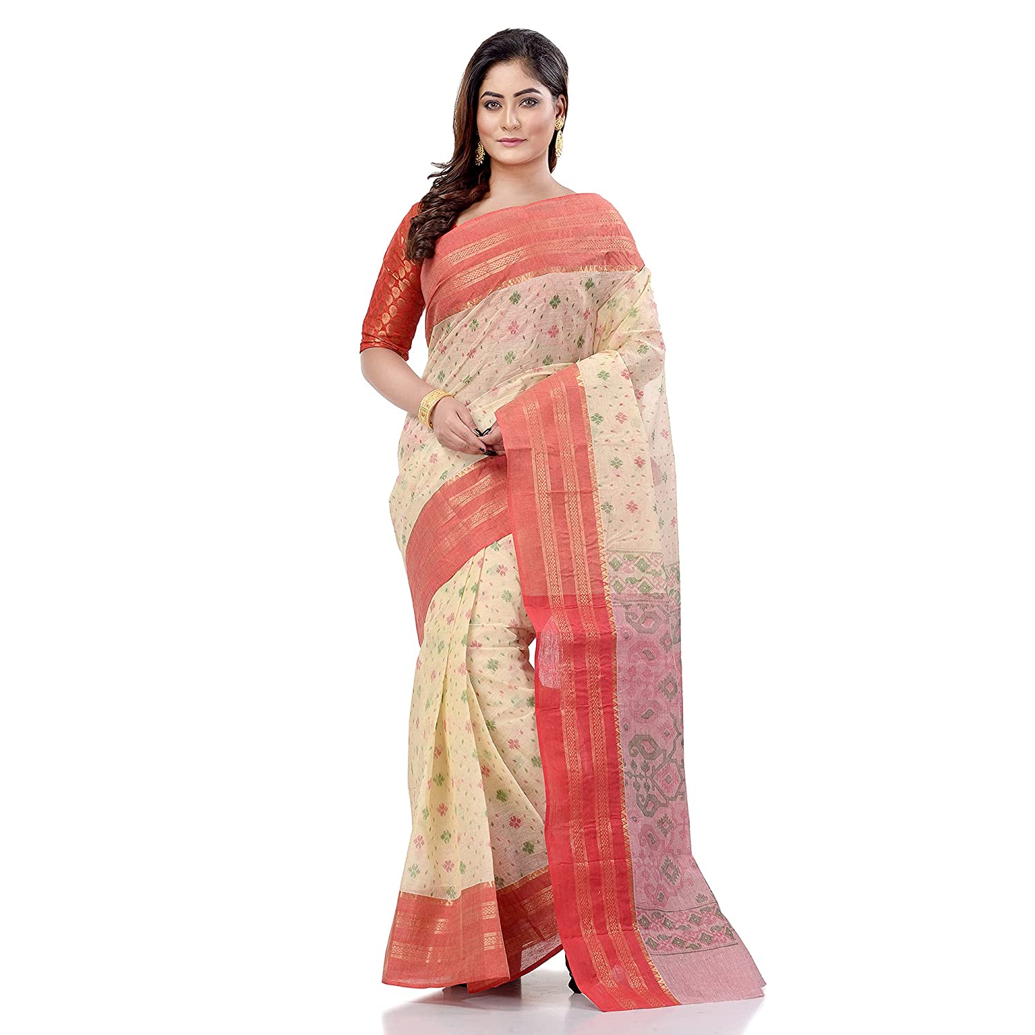 Desh Bidesh Women's Tant Cotton Saree Without Blouse Piece - Distacart