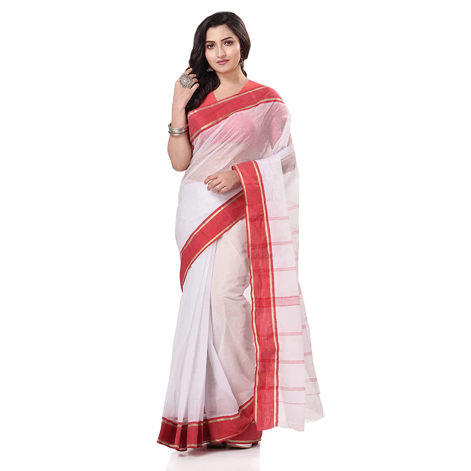Desh Bidesh Women's Bengal Tant Aradhana Pure Handloom Cotton Saree - Distacart