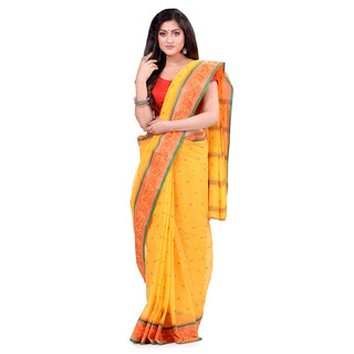 Desh Bidesh Women's Traditional Bengal Tant Pure Handloom Cotton Saree Patabahar Design Without Blouse Piece - Distacart