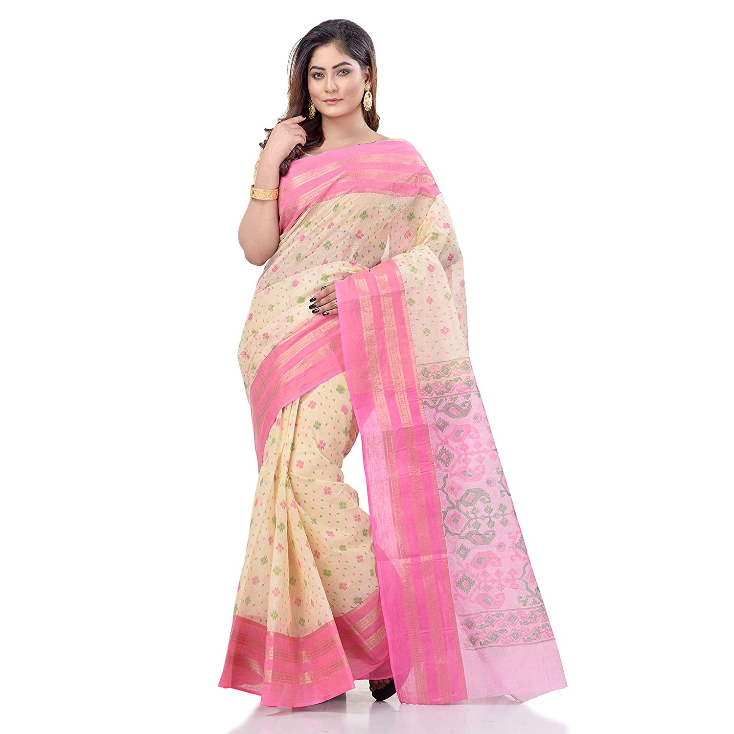 Desh Bidesh Women's Tant Cotton Saree Without Blouse Piece - Distacart