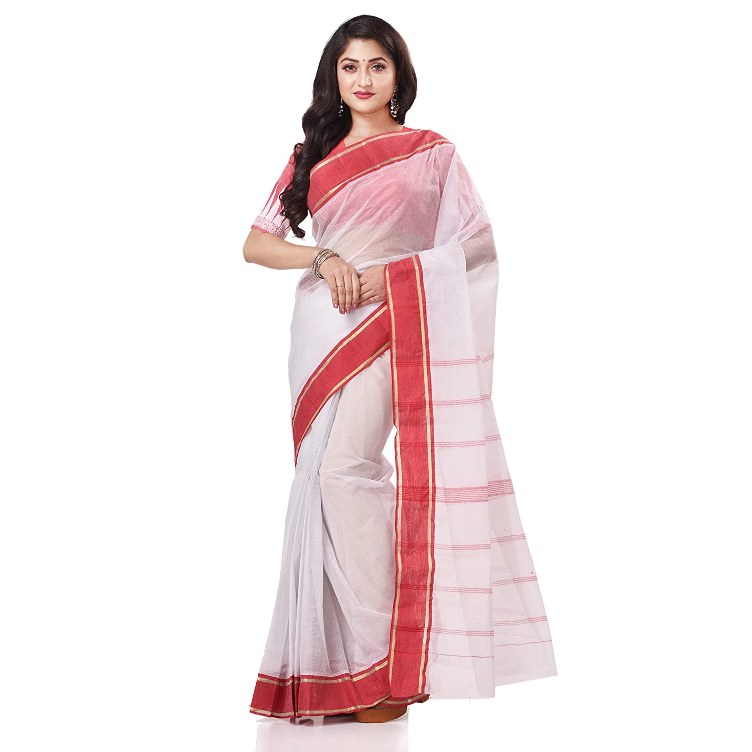 Desh Bidesh Women's Bengal Tant Aradhana Pure Handloom Cotton Saree - Distacart