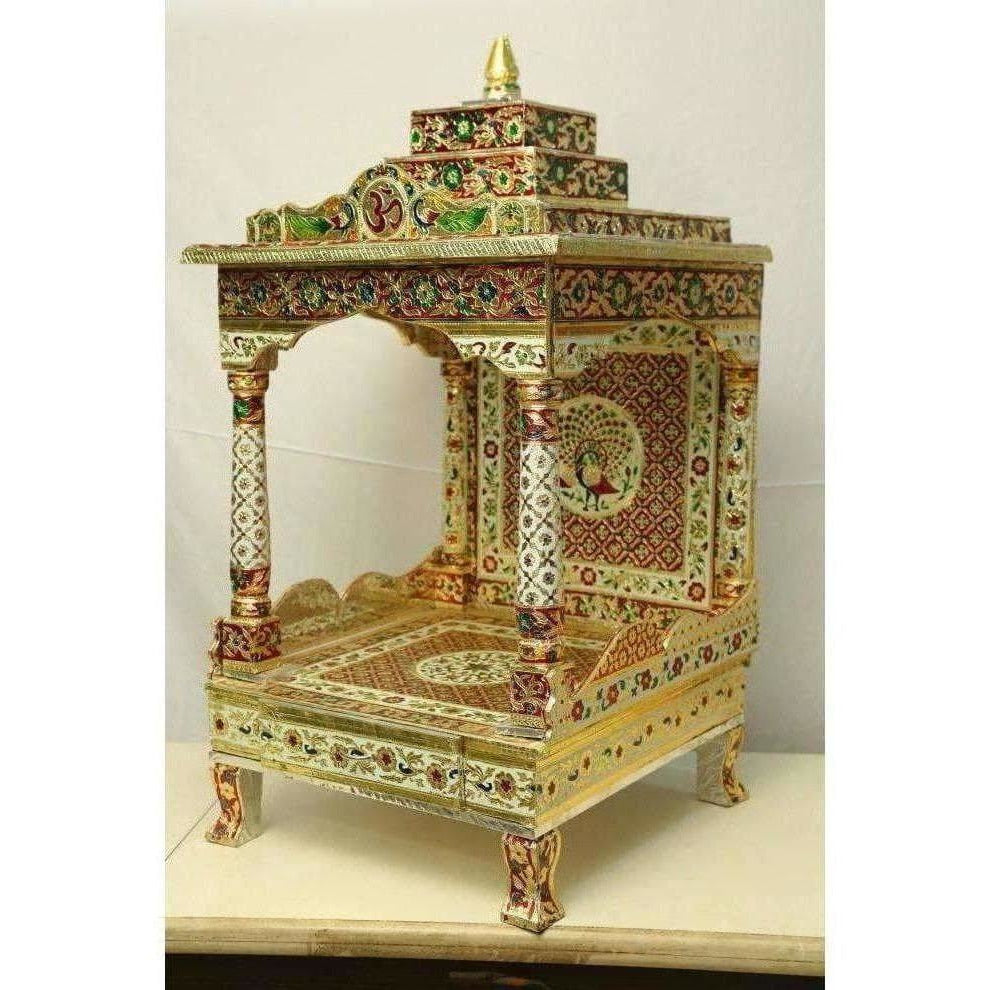 Silver Coated Multi Color Pooja Mandir / Pooja Mandiram Multi Color - Distacart