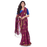 Thumbnail for Desh Bidesh Women's Tant Silk Handloom Cotton Saree Rose Work With Blouse Piece - Distacart