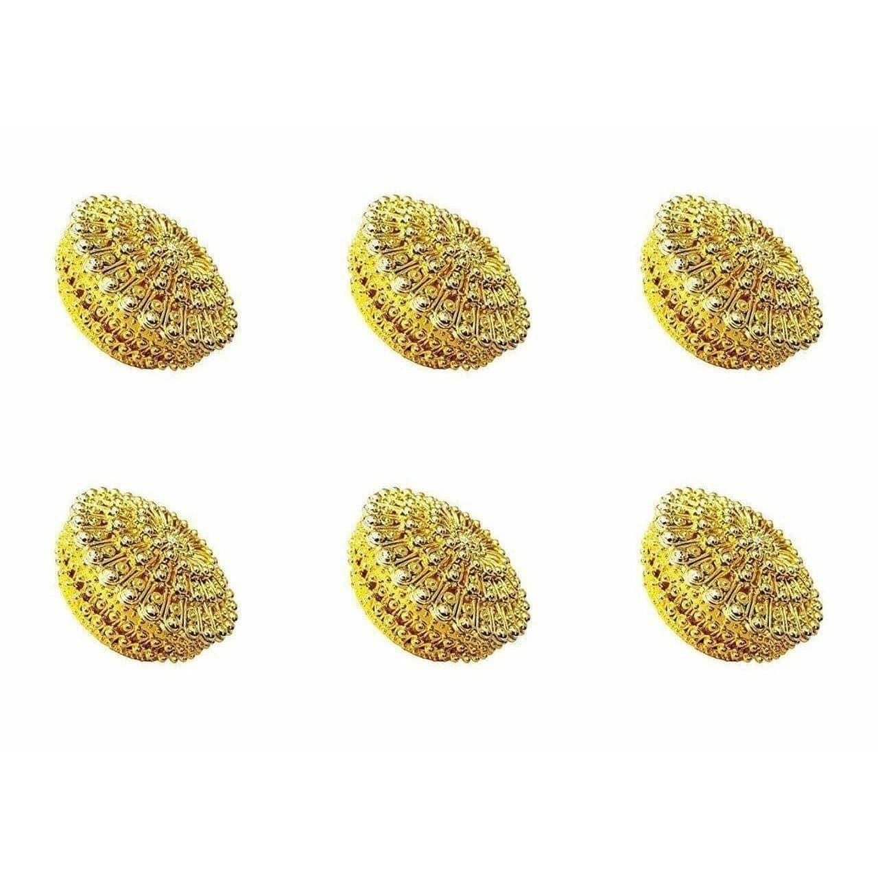 Golden - Decorative Organza Potli Basket (Pack Of 6) - Distacart