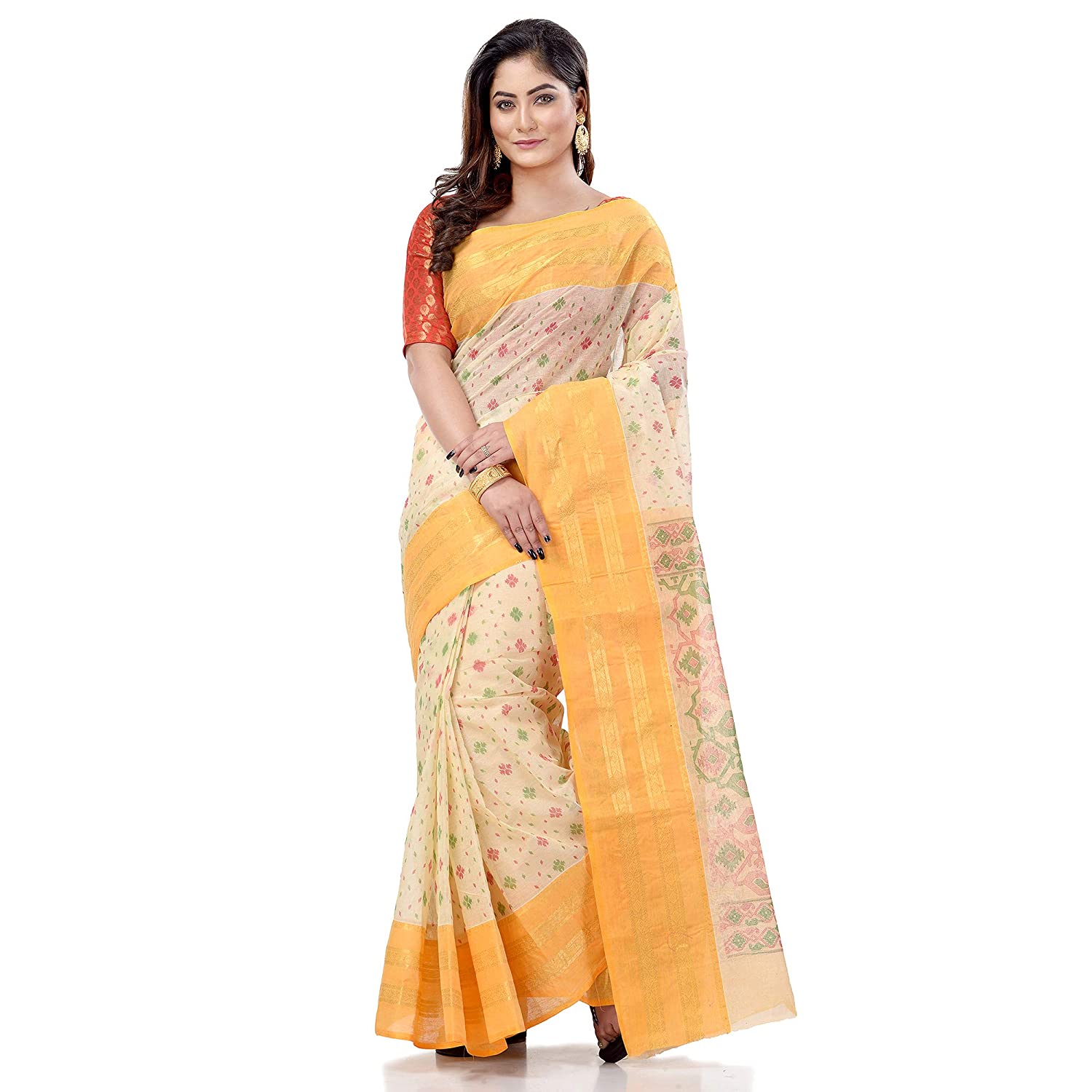 Desh Bidesh Women's Tant Cotton Saree Without Blouse Piece - Distacart