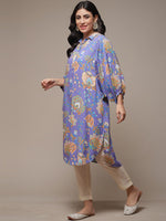 Thumbnail for Biba Floral Printed Shirt Collar Kurta - Distacart