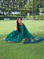 Thumbnail for Kalini Striped Poly Chiffon Saree - Distacart
