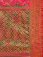 Thumbnail for Saree Mall Pink Silk Blend Printed Kanjeevaram Saree - Distacart