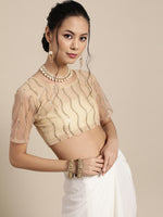 Thumbnail for Saree Mall White & Golden Floral Muga Saree - Distacart