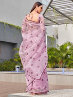 Thumbnail for Tikhi Imli Ethnic Motifs Mirror Work Organza Saree - Distacart