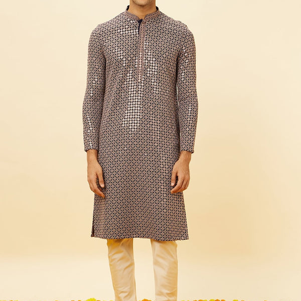 Manyavar Ethnic Motifs Embroidered Sequinned Kurta With Churidar - Distacart