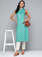 Thumbnail for HERE&NOW Ethnic Motifs Printed Straight Kurta - Distacart