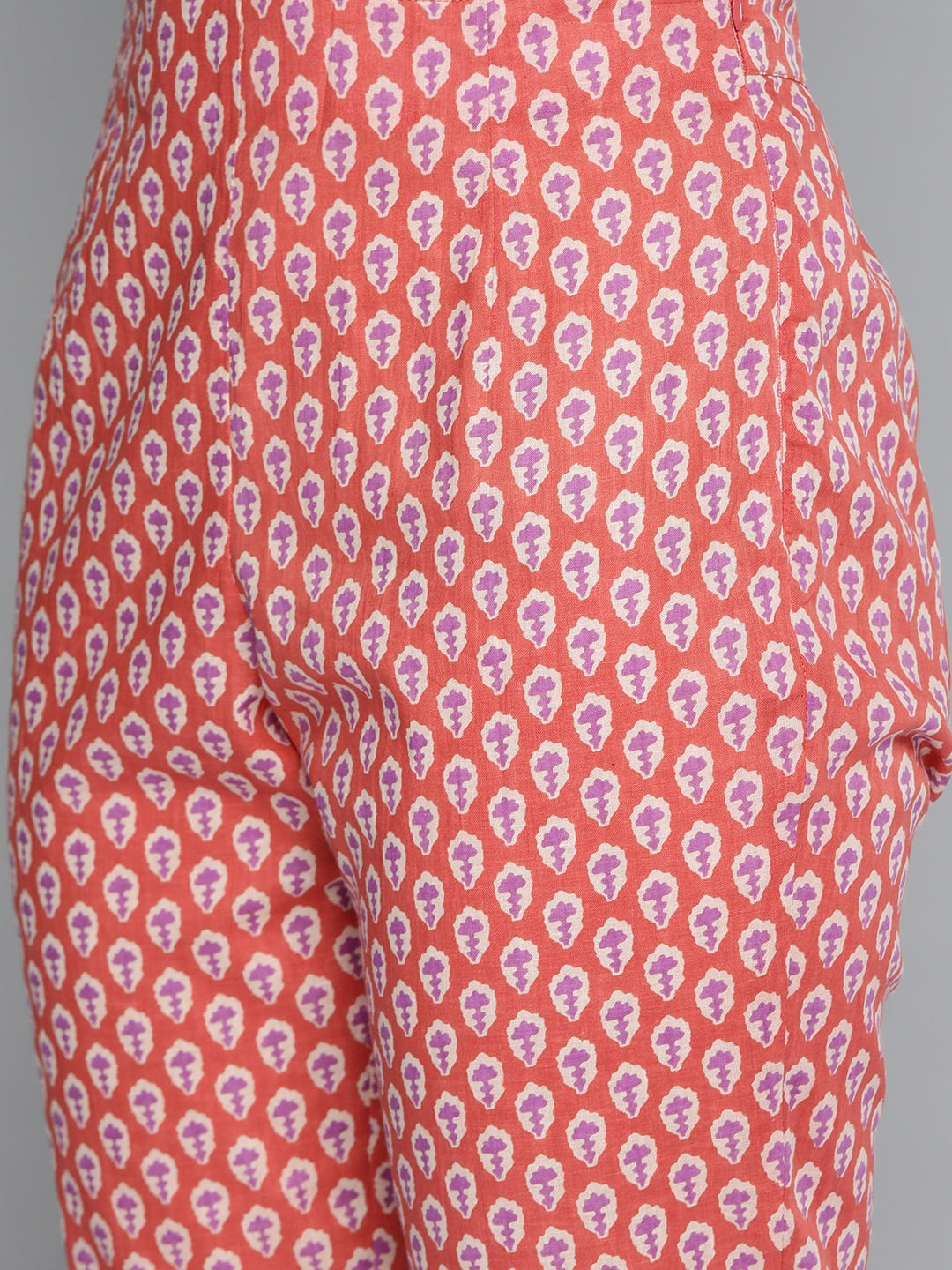 HERE&NOW Women Pink & White Floral Printed Kurta with Palazzos - Distacart