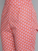 Thumbnail for HERE&NOW Women Pink & White Floral Printed Kurta with Palazzos - Distacart