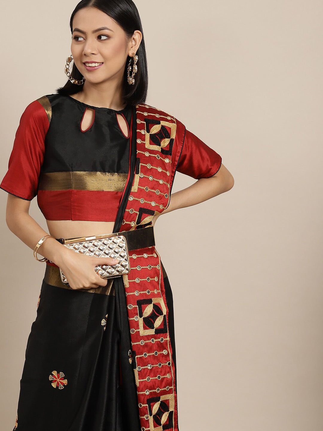 Kalini Ethnic Motifs Embroidered Silk Cotton Saree - Distacart