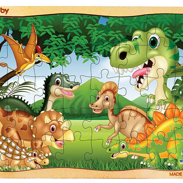 Webby Dinosaurs in Jungle Wooden Jigsaw Puzzle-40 Pcs - Distacart