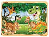 Thumbnail for Webby Dinosaurs in Jungle Wooden Jigsaw Puzzle-40 Pcs - Distacart