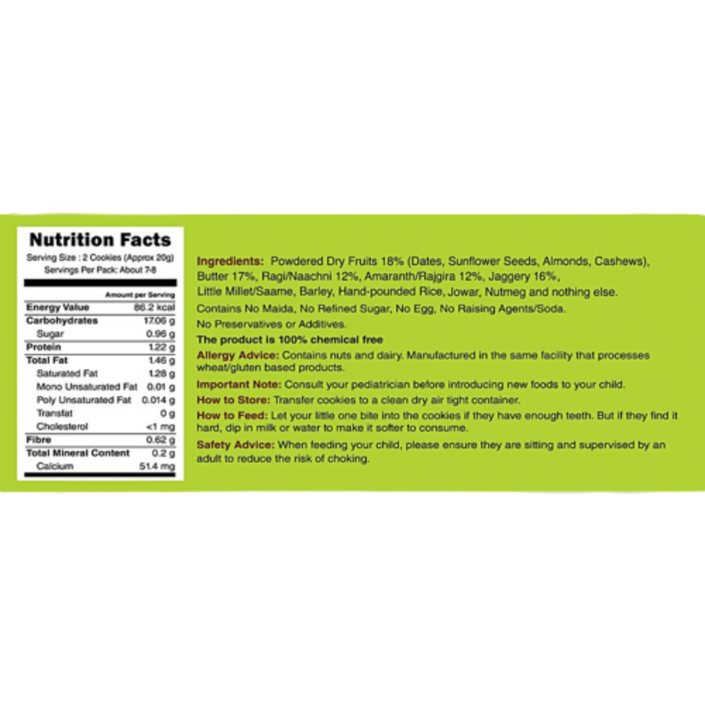 Early Foods Ragi Amaranth Jaggery Millet Cookies - Distacart