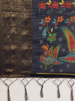 Thumbnail for Saree Mall Navy Blue Kalamkari Saree - Distacart