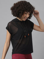 Thumbnail for MKH Typography Printed Dri-FIT Hooded Relaxed Fit T-shirt - Distacart