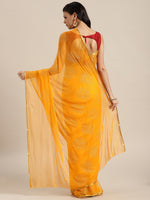 Thumbnail for Saree Mall Mustard Yellow & Gold Printed Saree - Distacart