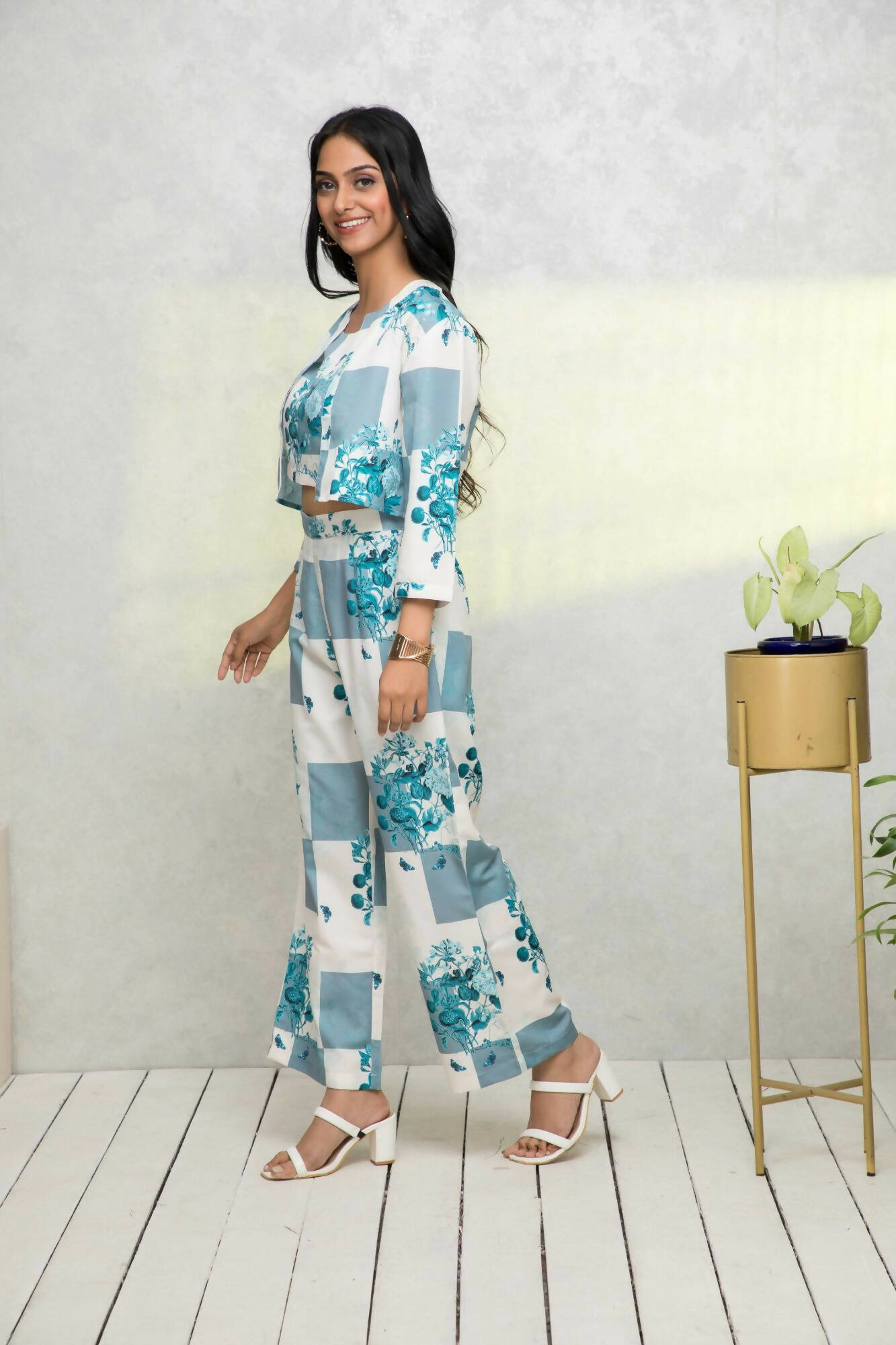 Myshka Women Multi Printed Summer Checks Co-Ords - Distacart