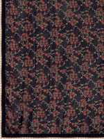 Thumbnail for Sangria Black Floral Printed Gotta Patti Detail Pure Chiffon Saree - Distacart