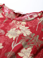 Thumbnail for Biba Women Pink & Beige Floral Printed Kurta - Distacart