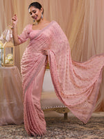 Thumbnail for Koskii Embellished Beads and Stones Saree - Distacart