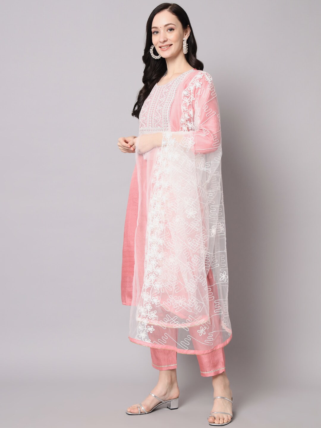 Kalini Ethnic Motifs Embroidered Sequined Kurta with Trousers & Dupatta - Distacart