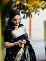 Thumbnail for Kalini Ethnic Motifs Woven Design Zari Silk Blend Kanjeevaram Saree - Distacart
