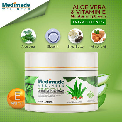 Medimade Wellness Aloe Vera & Vitamin E Moisturising Cream - Distacart