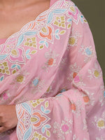 Thumbnail for Koskii Floral Embroidered Beads and Stones Saree - Distacart