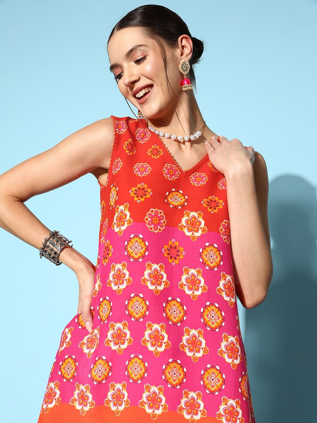 Sangria Women Ethnic Motifs Printed Kurta - Distacart