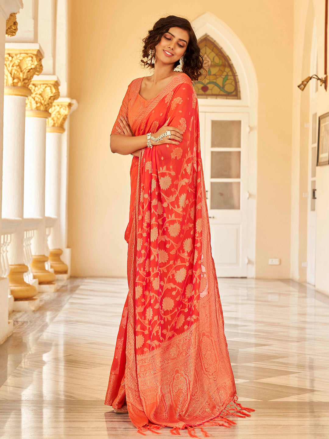 Tikhi Imli Ethnic Motifs Zari Art Silk Saree - Distacart