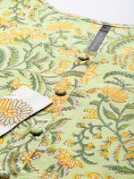 Thumbnail for HERE&NOW Floral Printed Regular Pure Cotton Kurta with Palazzos & With Dupatta - Distacart